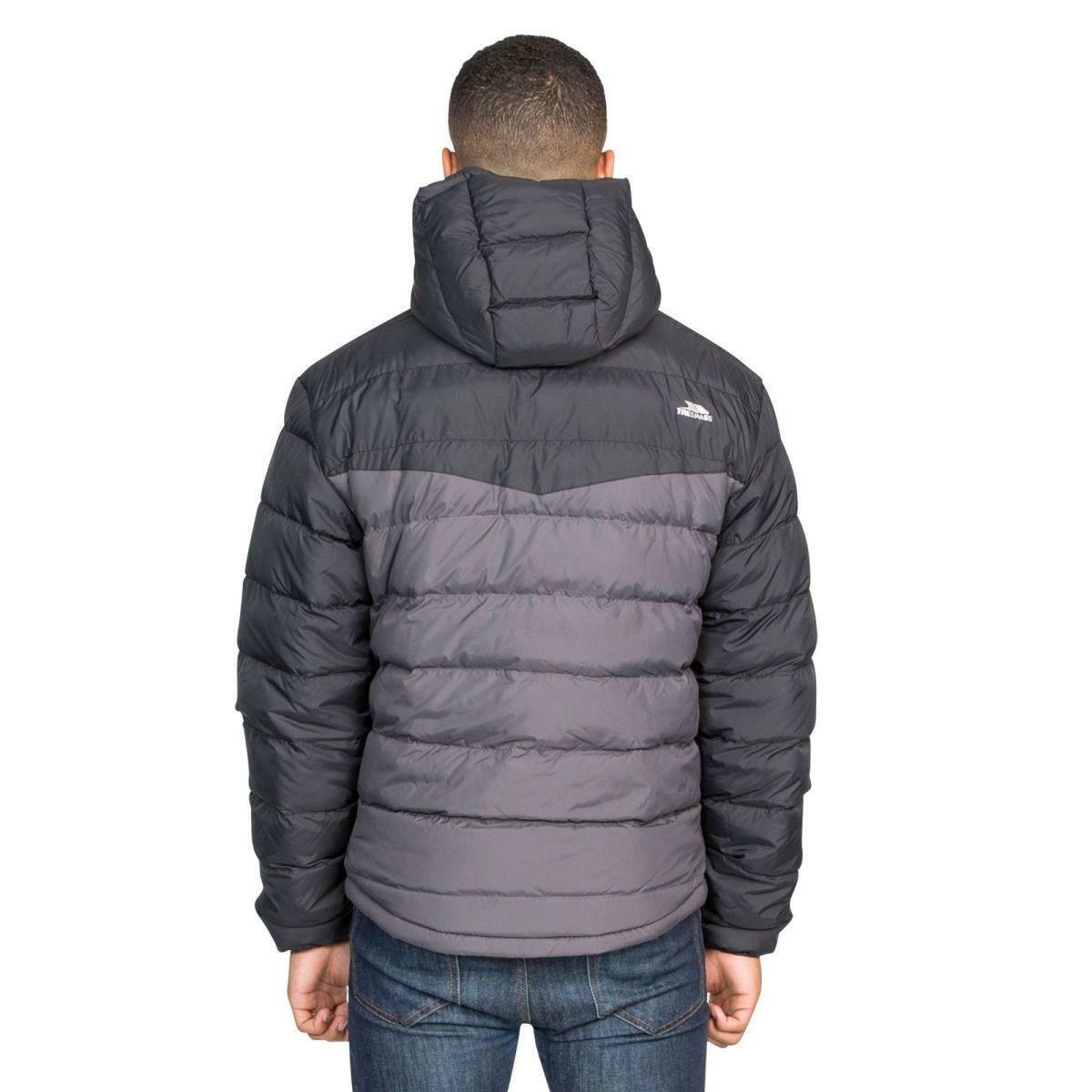 Mens Trespass Oskar Warm Hooded Water Resistant Padded Jacket Quilted Coat