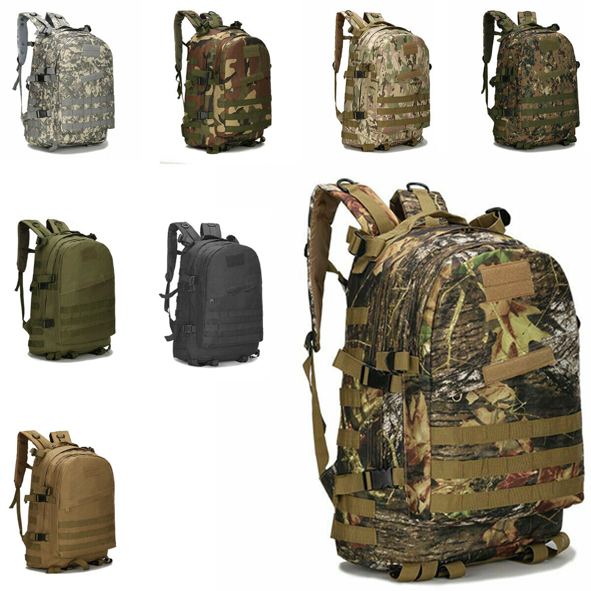 40L Camouflage 3D Tactical Outdoor Military Rucksack Backpack Camping Hiking Bag