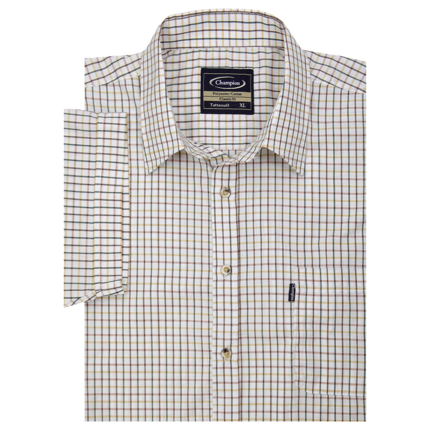 Mens Champion Short Sleeve Tattersall Shirt | Yarn Dyed Countrywear Check-shirt 