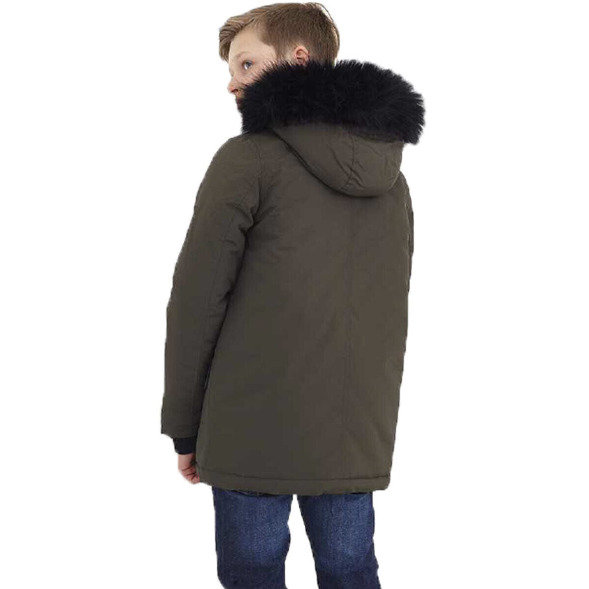 Boys Brave Soul Wonderwall Hooded Parka Jacket Quilted Coat with Faux Fur Hood