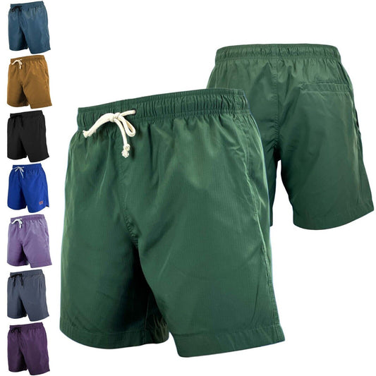 Mens Mid Swim Shorts Swimming Trunks with Pockets Mesh Lined Quick Dry