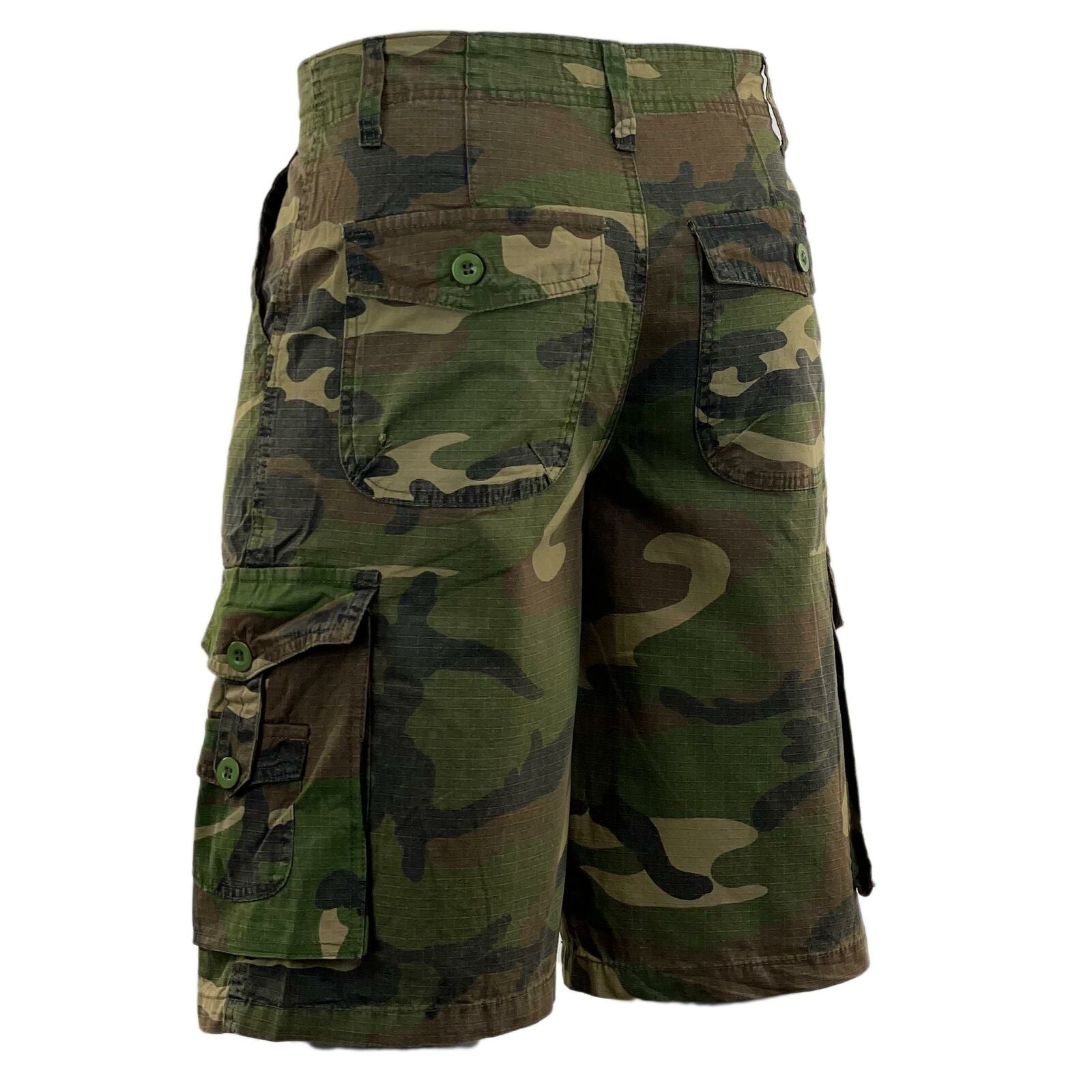 Mens Camo Ripstop Camouflage Cargo Combat Shorts