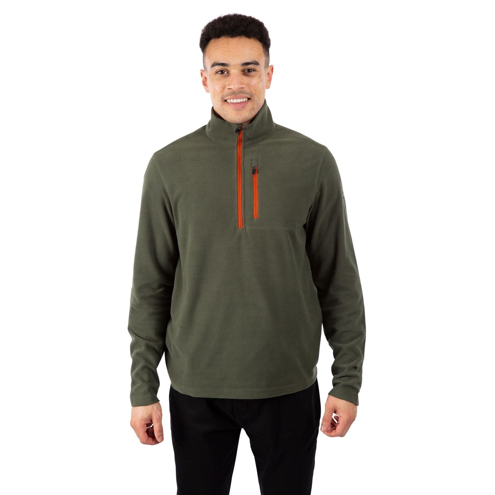 Trespass Sanday AT200 Mens Fleece 1/2 Zip Neck Pullover Grid Textured Sweatshirt