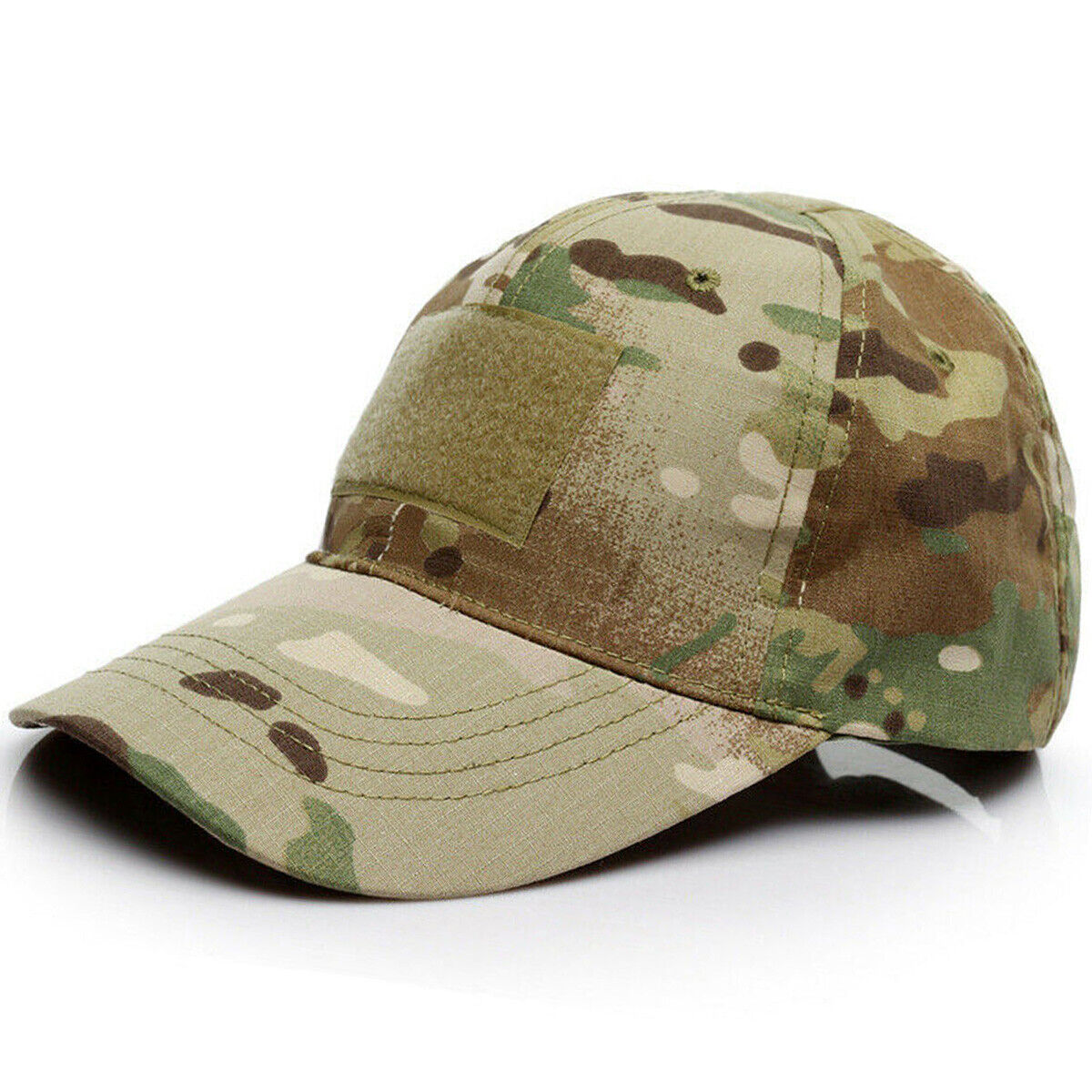 Mens Tactical Army Camo Baseball Skip Cap - Plain & Camouflage Military Hat