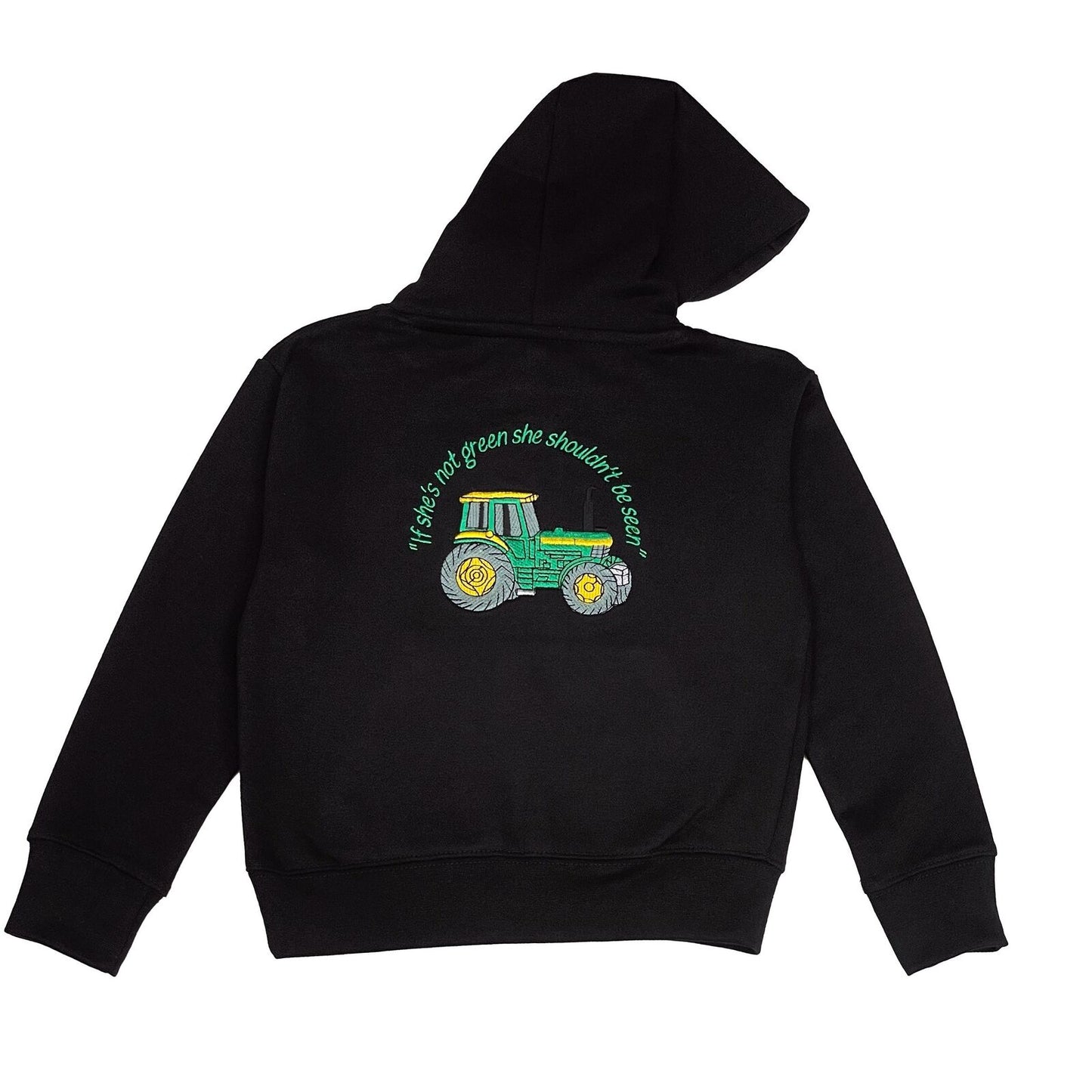 Kids Tractor Logo Embroidered Hoodie Farming Agricultural Rural Life Pullover