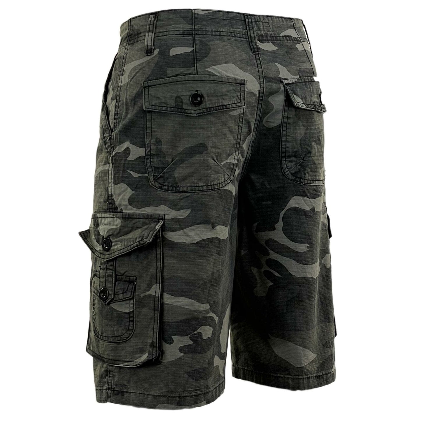 Mens Camo Ripstop Camouflage Cargo Combat Shorts