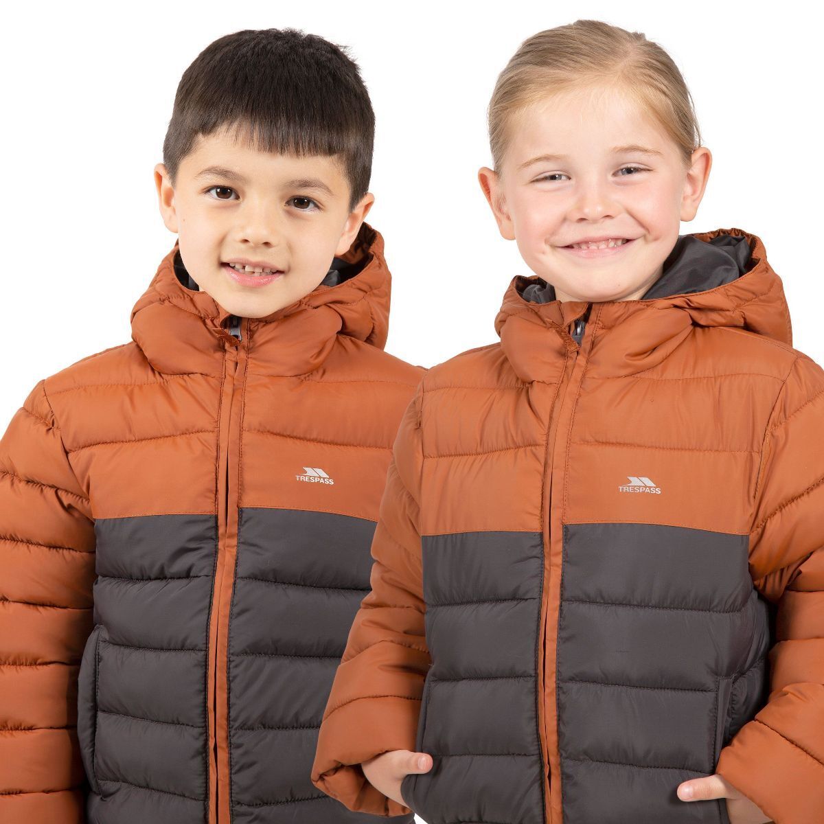 Trespass Oskar Unisex Padded School Jacket Quilted Casual Hooded Kids Coat