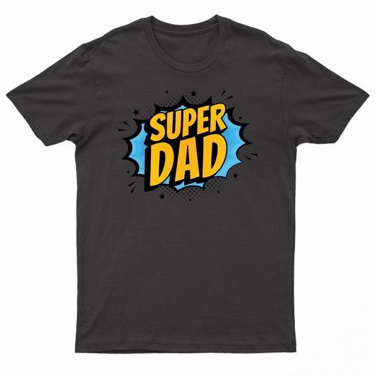 Men's Crew Neck SuperDad T Shirt Fathers Day Gift Short Sleeve Top