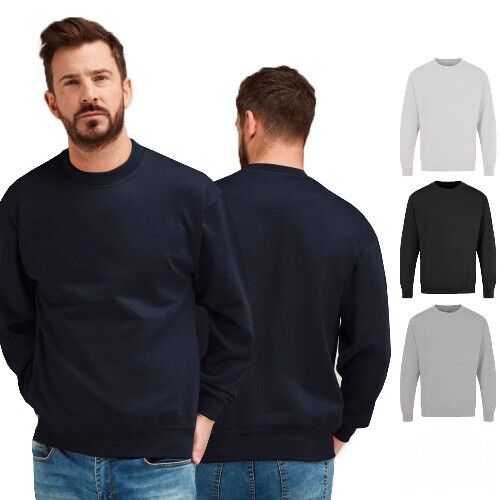 Adults Plain Classic Sweatshirt Sweater Jumper Top Casual Work Leisure Sport