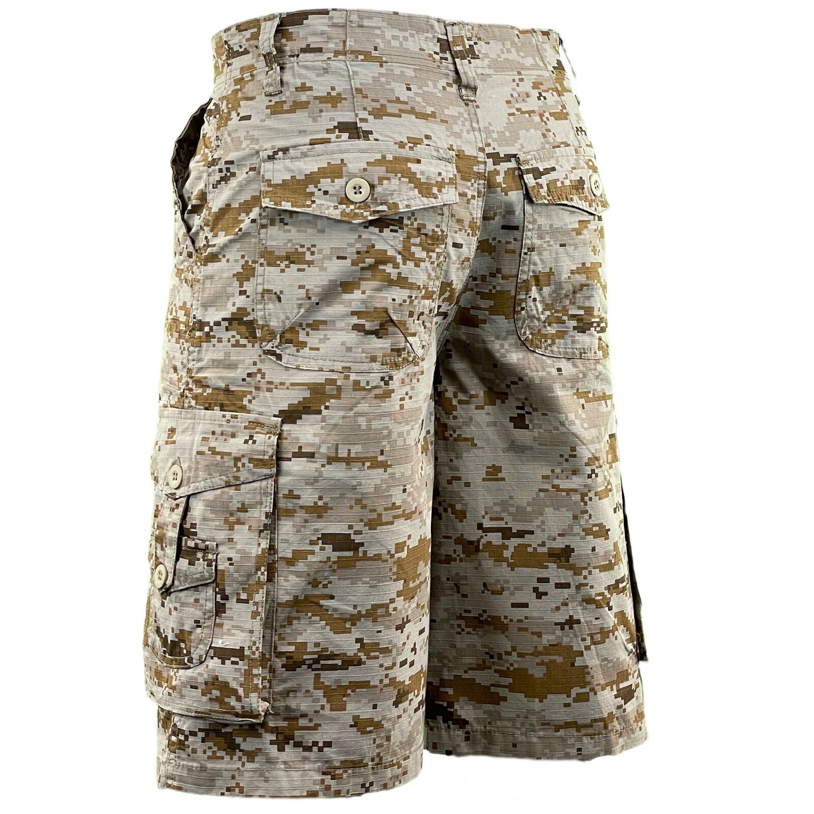 Mens Camo Ripstop Camouflage Cargo Combat Shorts