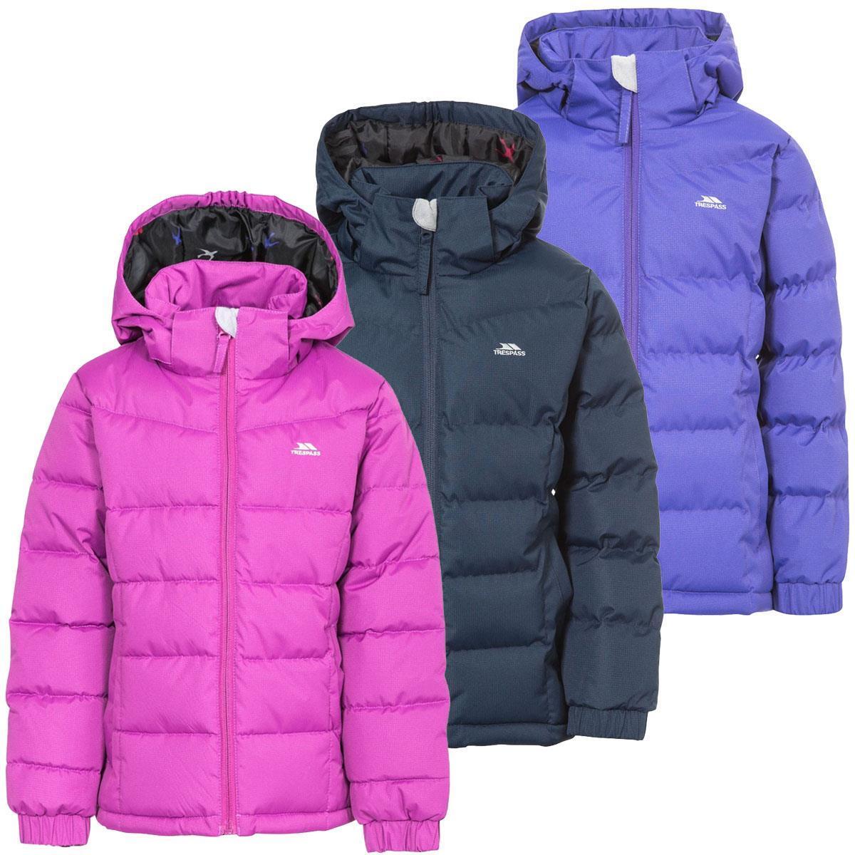 Trespass Girls Marey Water Resistant Kids Padded Shower Proof School Jacket