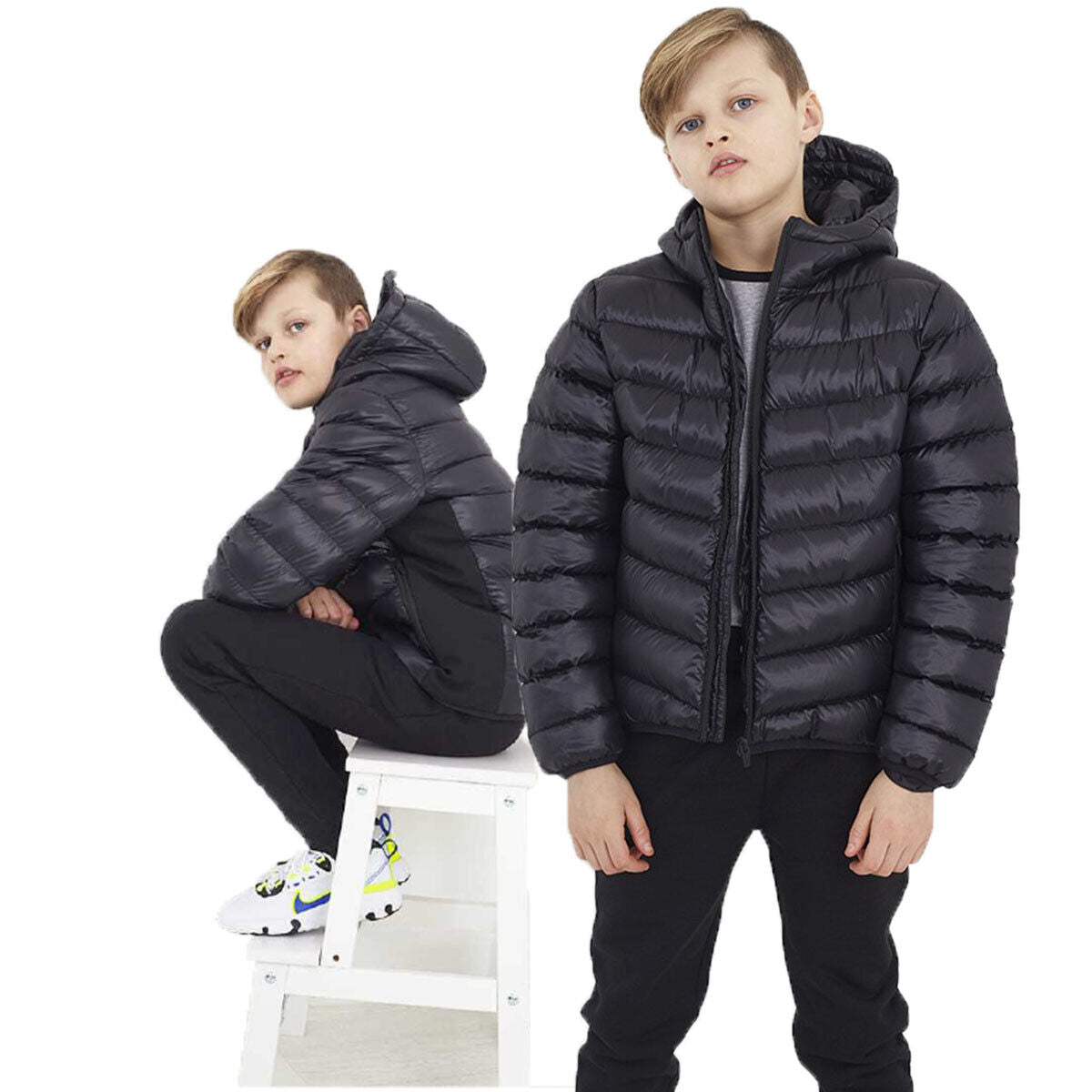 Boys Brave Soul Miguel High Shine Padded Hooded Puffer Jacket