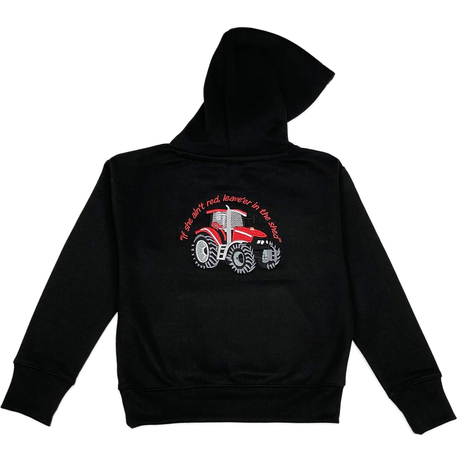 Kids Tractor Logo Embroidered Hoodie Farming Agricultural Rural Life Pullover