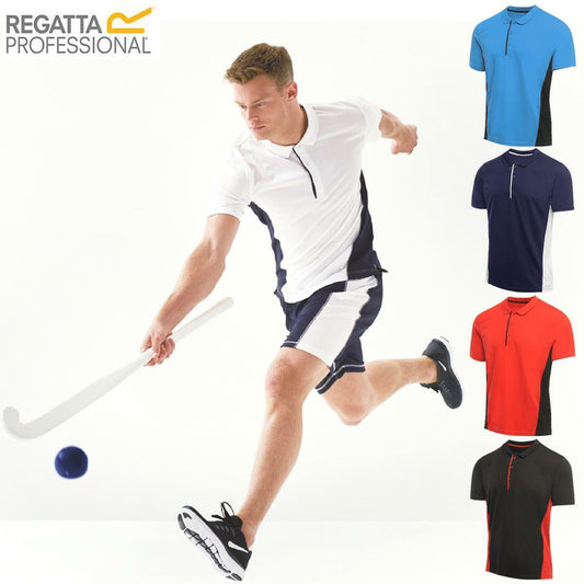 Mens Regatta TRS160 Salt Lake Polo T-Shirt Quick-Dry 3 Button Placket Sports Top