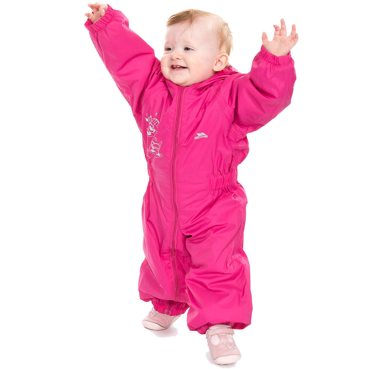 Babies Toddlers Trespass DripDrop Padded Waterproof All In One Snow / RainSuit