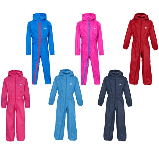 Trespass Button Boys / Girls Waterproof Rainsuit All In One Suit | Kids