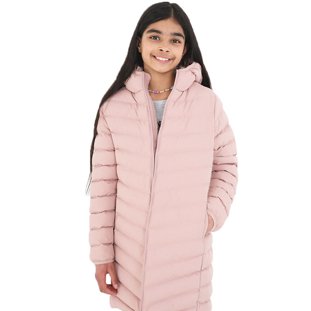 Kids Winter Warm Quilted Coat - Girls Brave Soul GRANT Long Padded Hooded Jacket