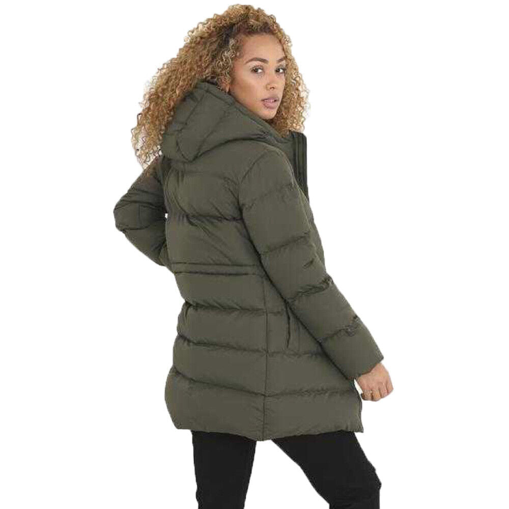 Ladies Brave Soul Dominica Padded Hooded Thigh Length Winter Warm Jacket