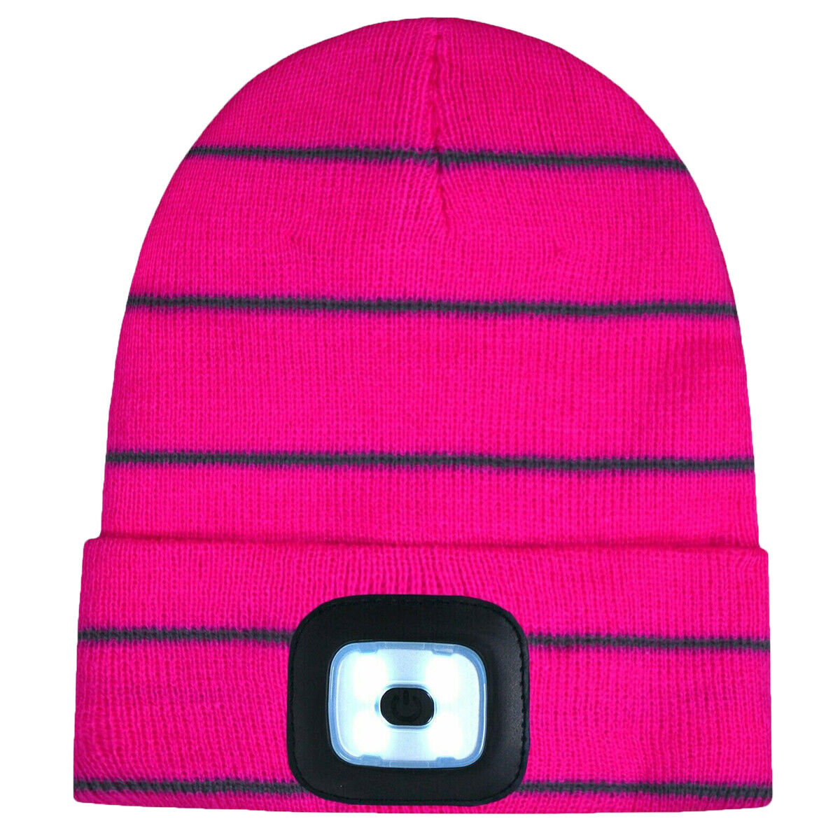 Kids Winter Beanie Hat with Removable LED Lights | Plain & Striped