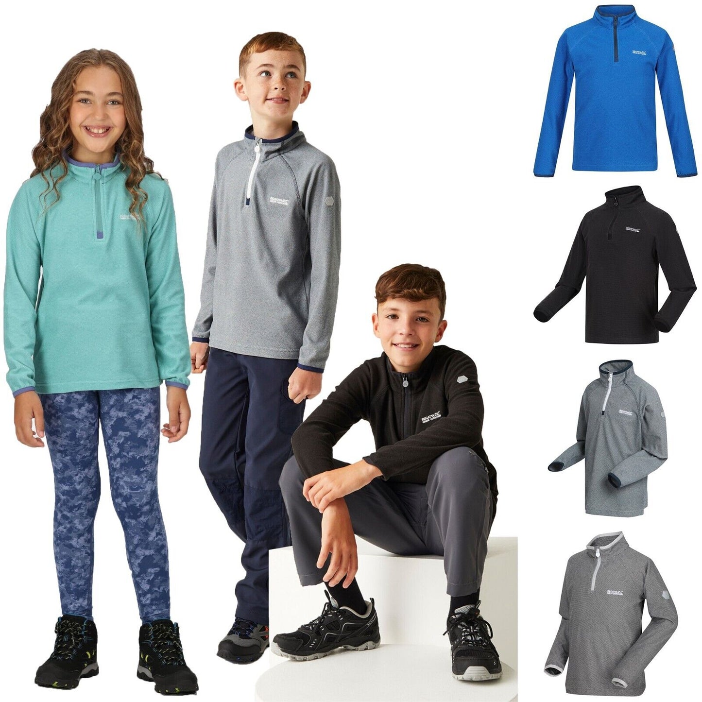 Kids Unisex Regatta Loco Lightweight Comfortable Half Zip Fleece Top