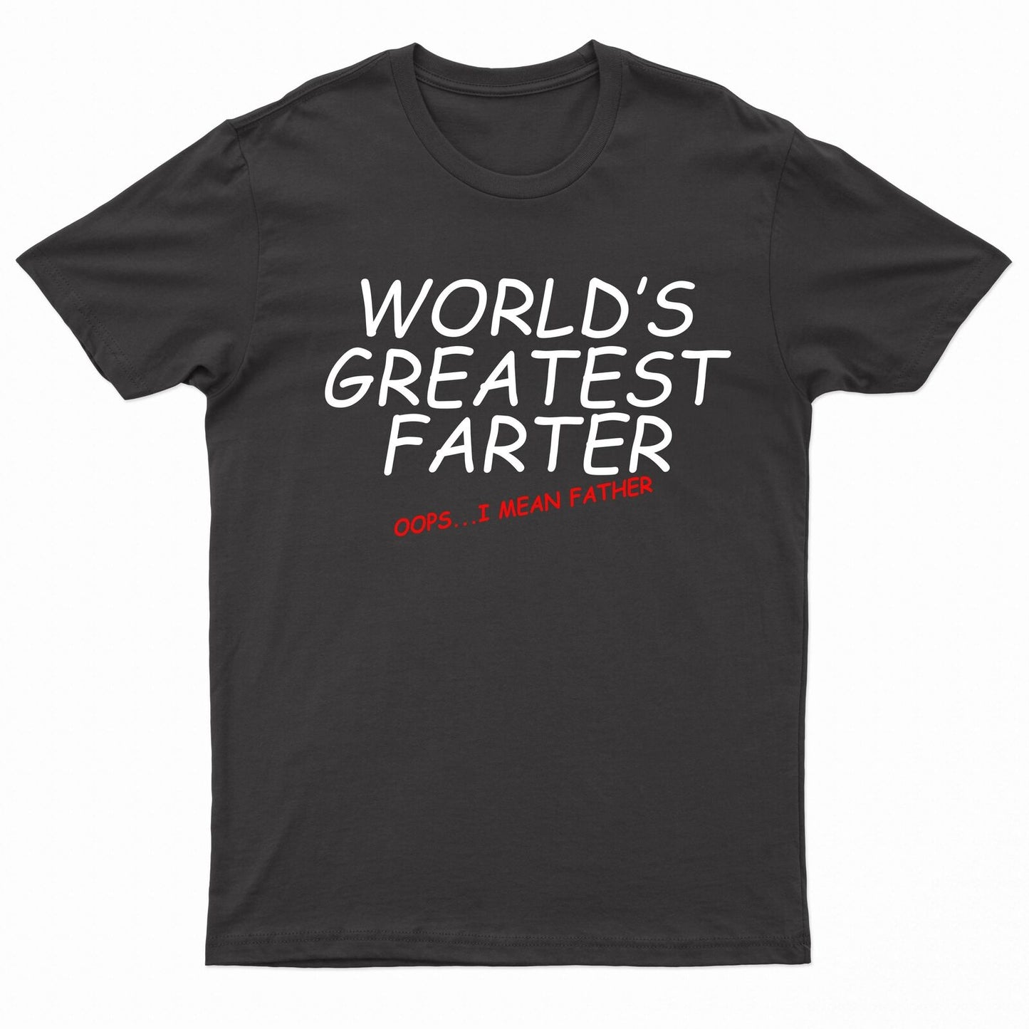 Men's Crew Neck 'Greatest Farter' T Shirt Fathers Day Gift Short Sleeve Top