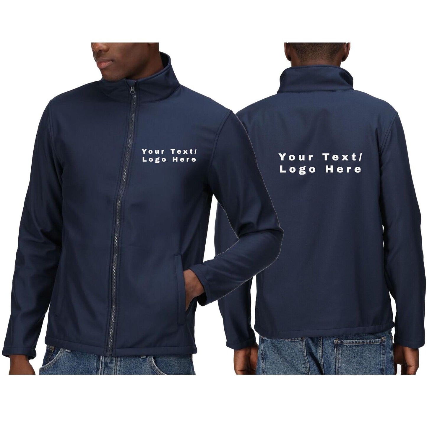 Personalised Mens Professional Windbreaker Softshell Jacket | Add your Text Logo