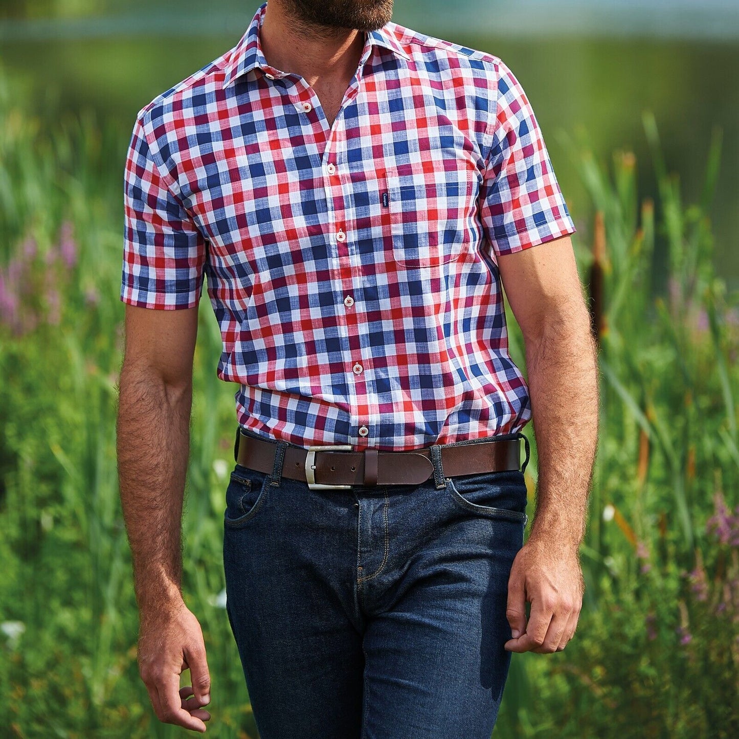 Mens Champion Short Sleeve Holkham Shirt | Yarn Dyed Countrywear Check-shirt