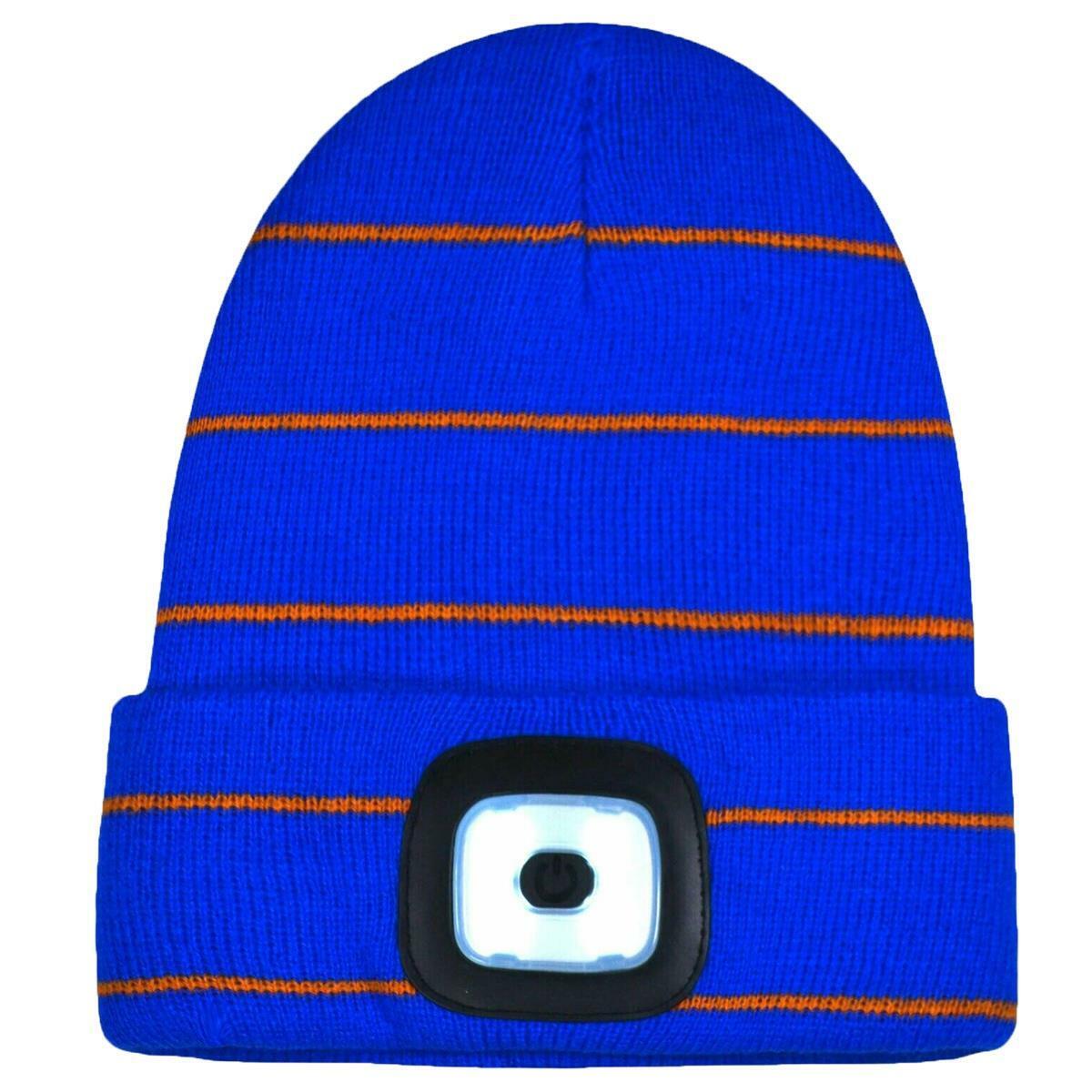 Kids Winter Beanie Hat with Removable LED Lights | Plain & Striped