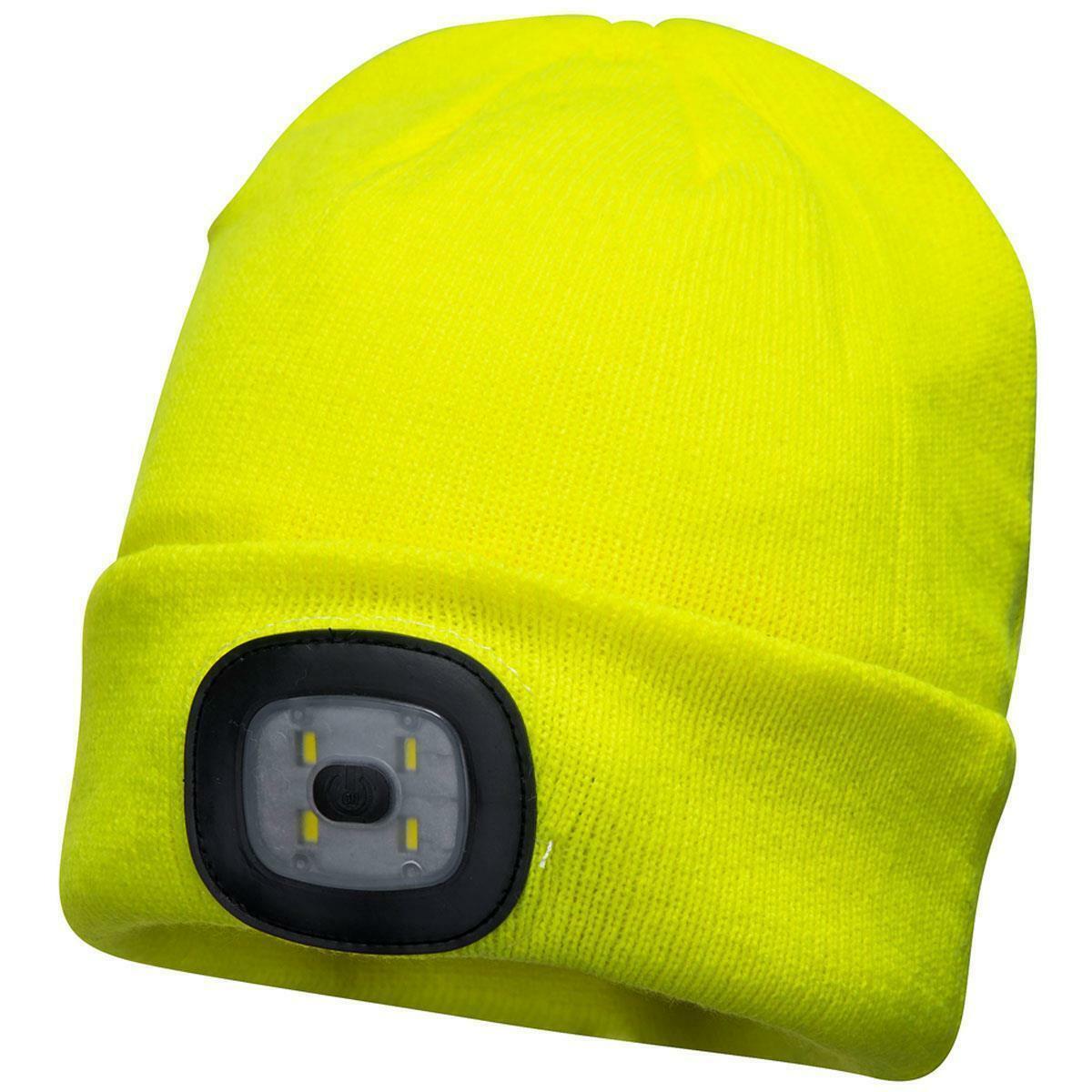 Unisex Cold Weather Winter Beanie Hat with  LED Head Lights