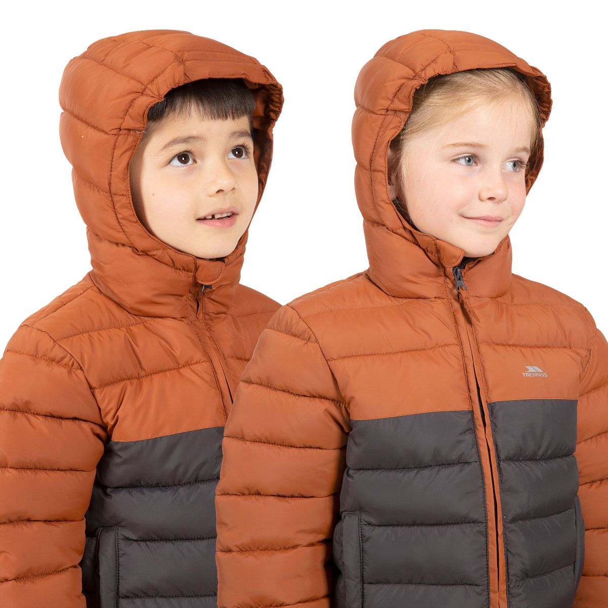 Trespass Oskar Unisex Padded School Jacket Quilted Casual Hooded Kids Coat