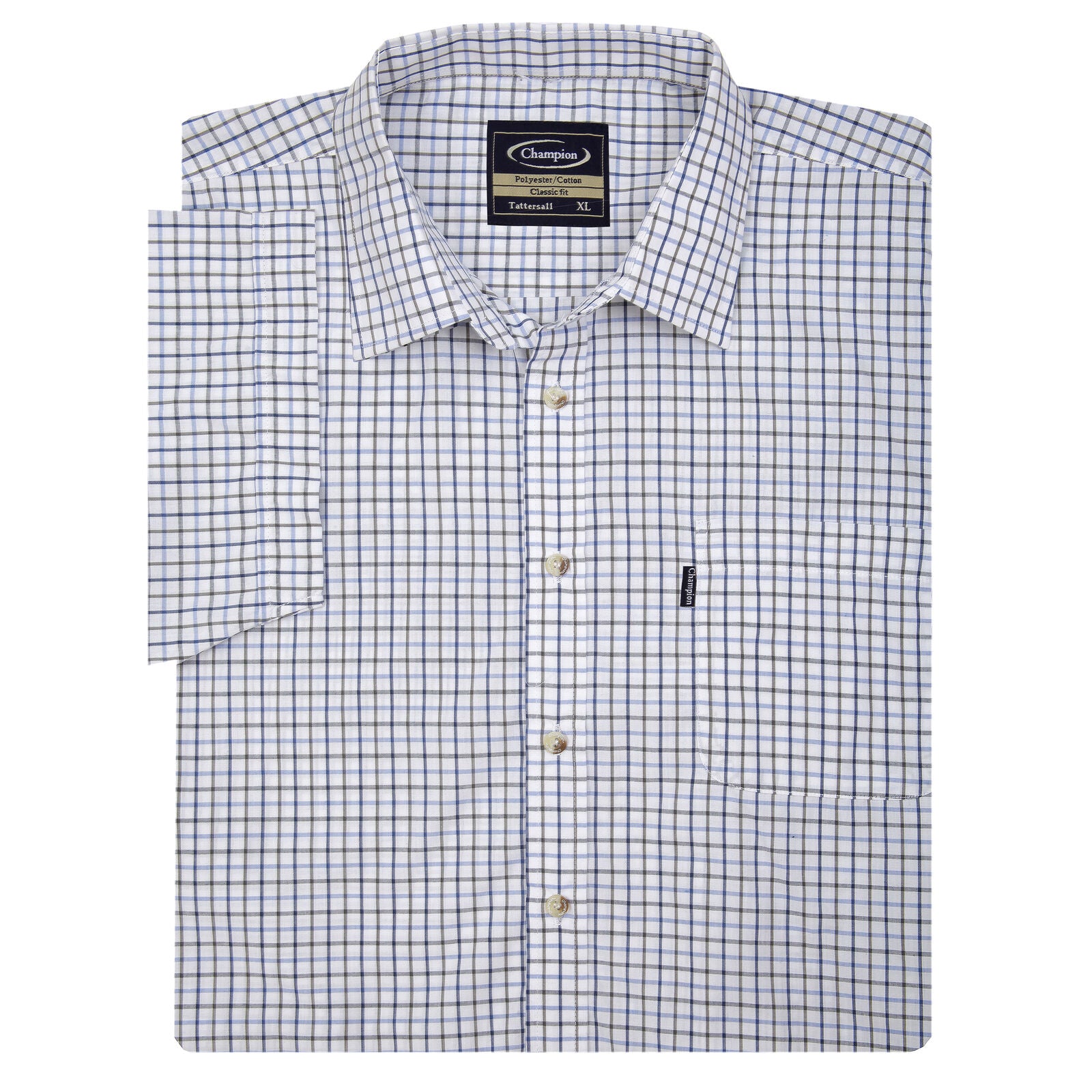 Mens Champion Short Sleeve Tattersall Shirt | Yarn Dyed Countrywear Check-shirt 