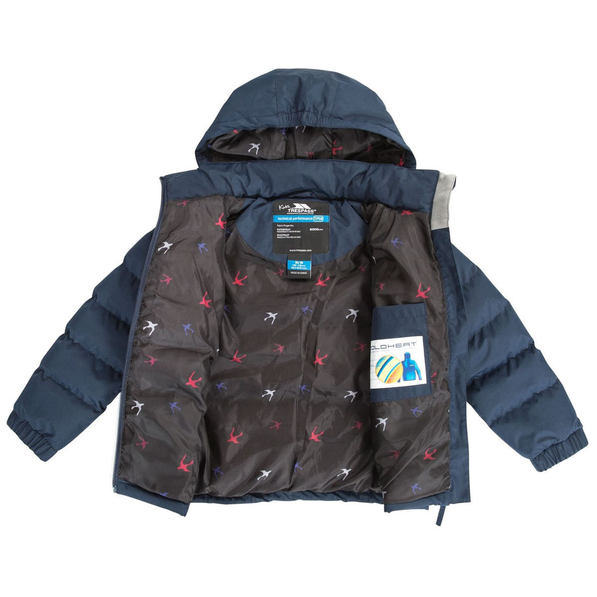 Trespass Girls Marey Water Resistant Kids Padded Shower Proof School Jacket