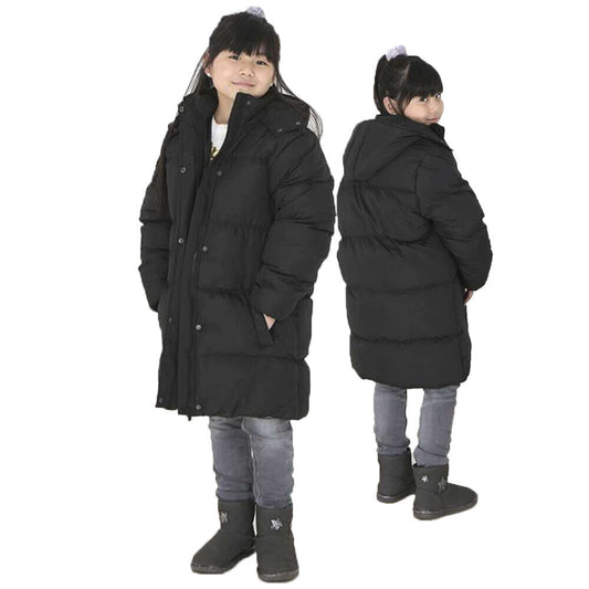 Girls Brave Soul Bunny Padded Hooded Long Length School Jacket