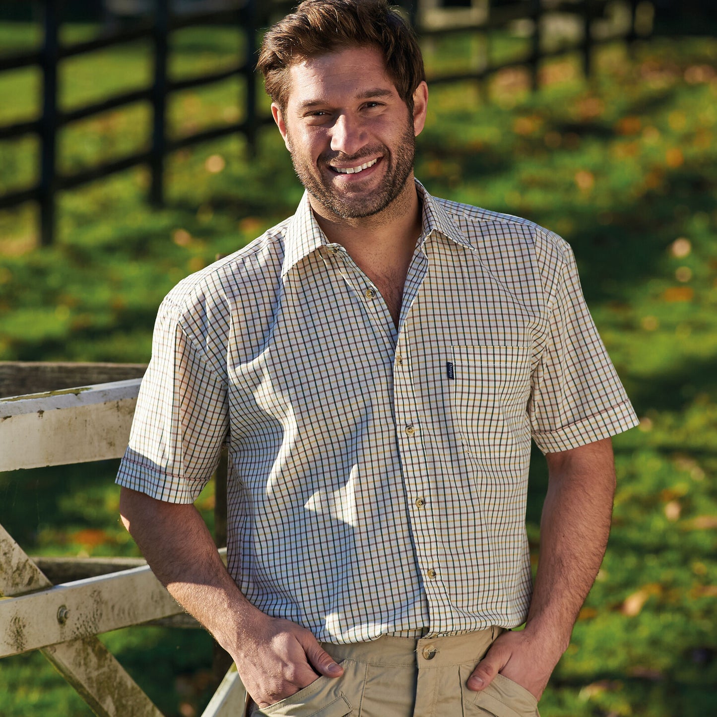 Mens Champion Short Sleeve Tattersall Shirt | Yarn Dyed Countrywear Check-shirt 