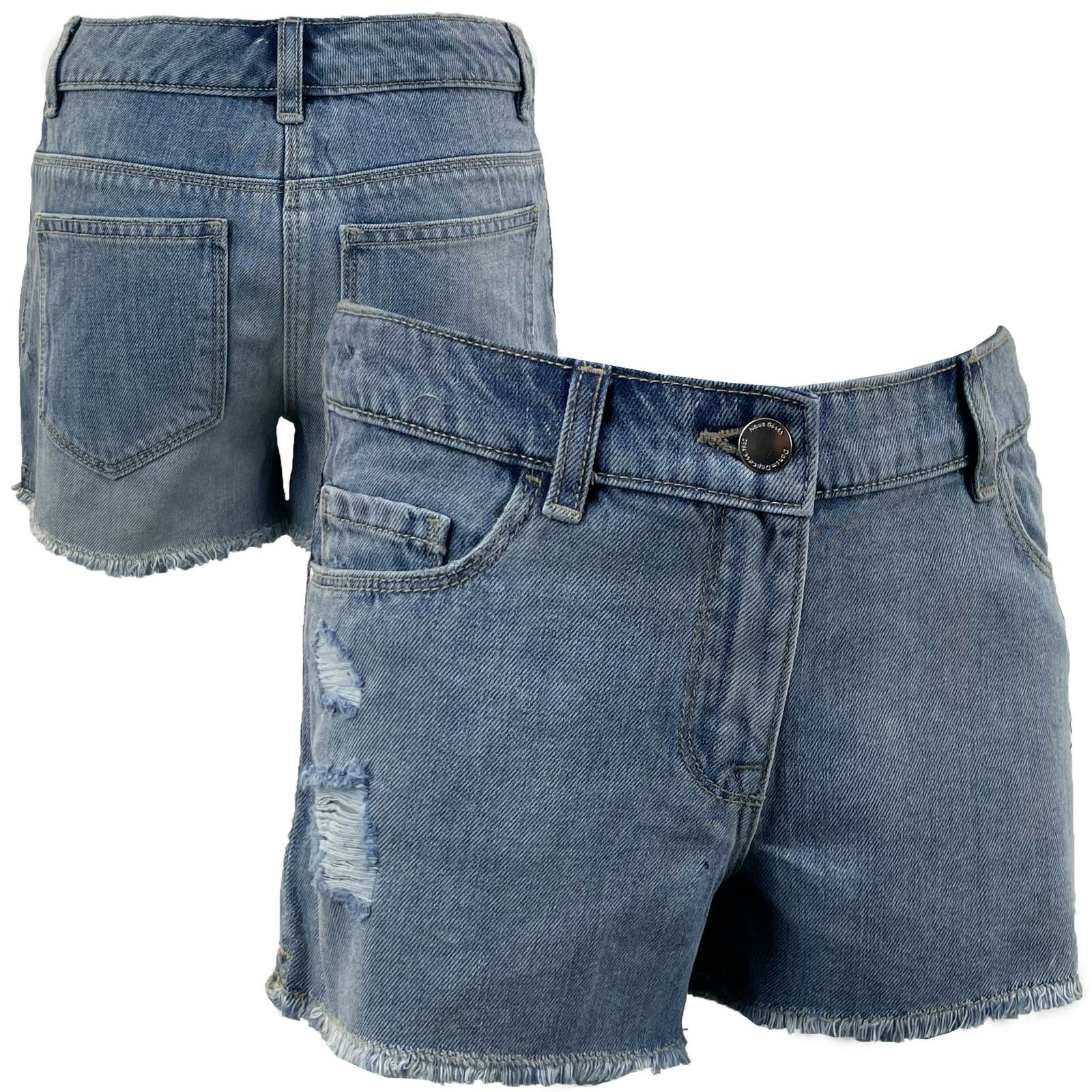 Girls Distressed Ripped Denim Shorts Kids Jeans Hot Pants