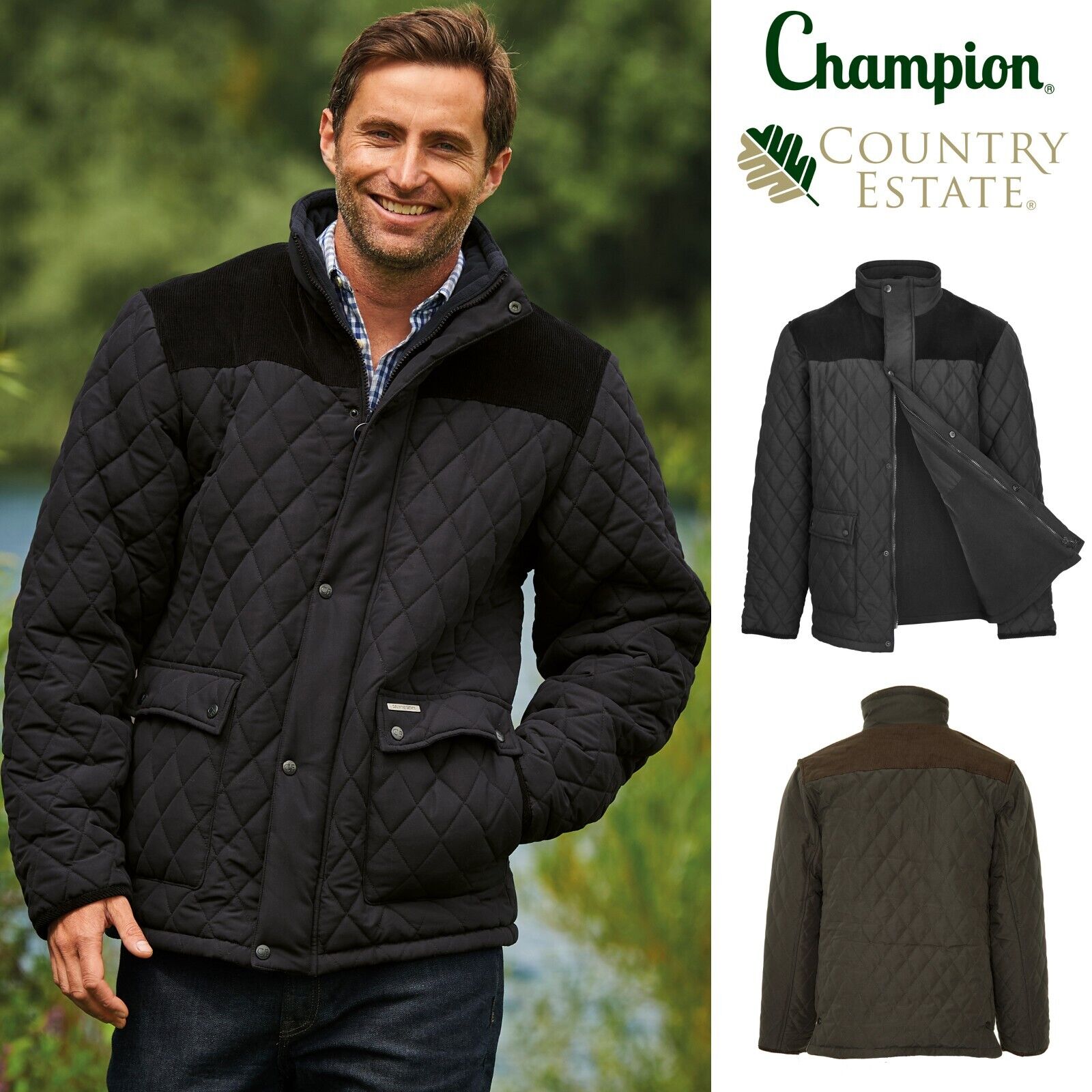 Mens Champion Country Estate Lewis Microfibre Fleece Lined Jacket