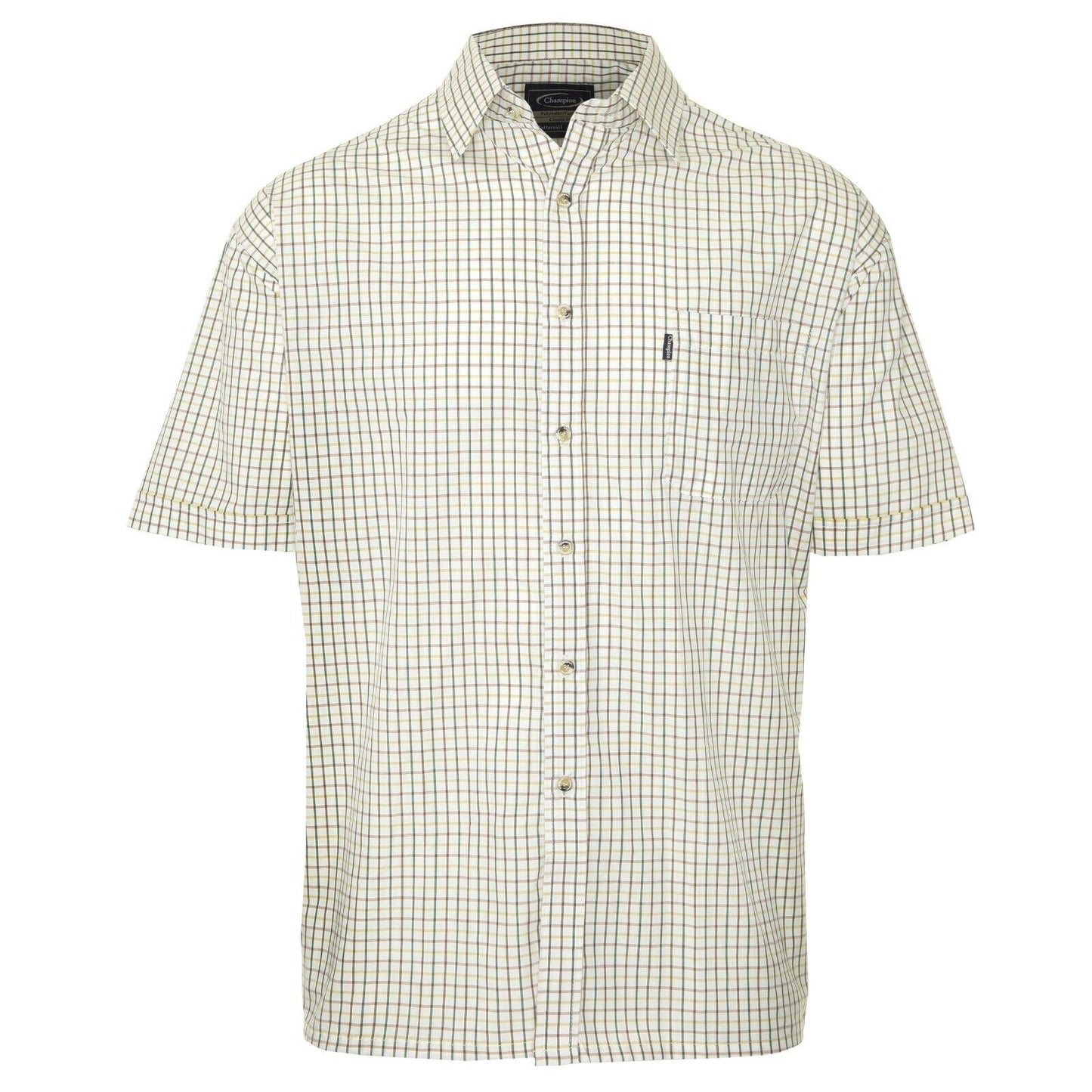 Mens Champion Short Sleeve Tattersall Shirt | Yarn Dyed Countrywear Check-shirt 