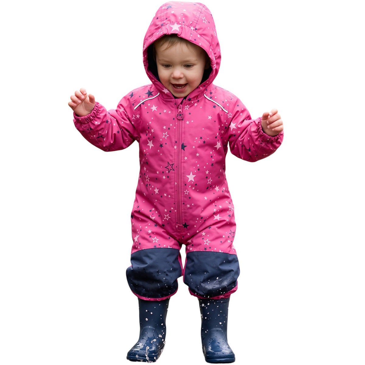 Unisex Kids Waterproof Softshell Fleece Lined Puddle Rainsuit