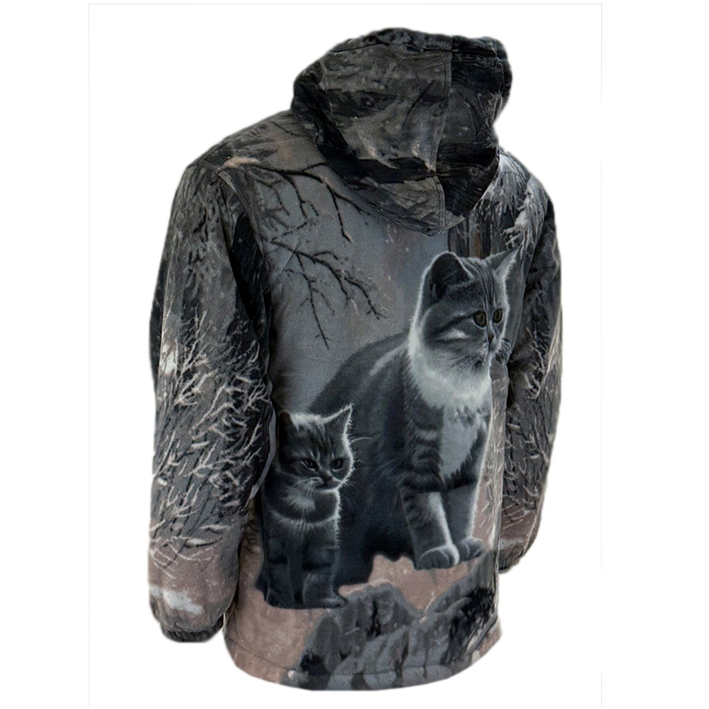 Adults Wolf Dog Cat Animal Print Sherpa Fleece Jacket