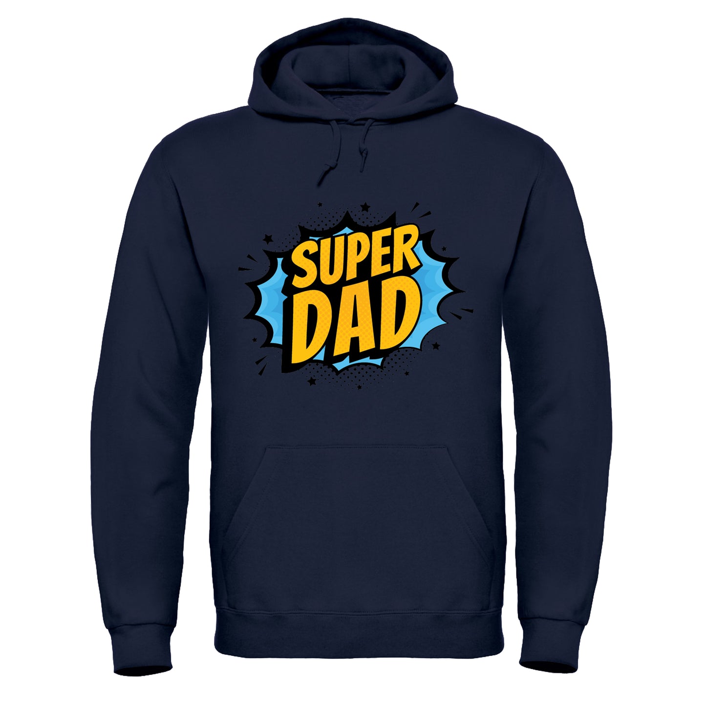 Mens 'Super Dad' Printed Hooded Sweatshirt - Fathers Day Gift