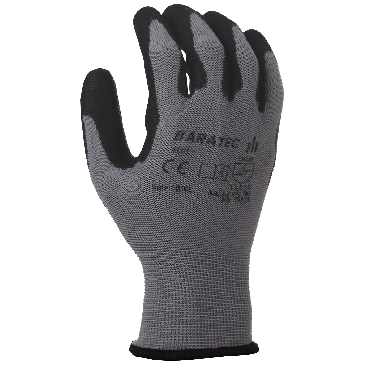 Baratec Workwear Gripper Glove with PU Coated Palm & Fingers - 12 PACK