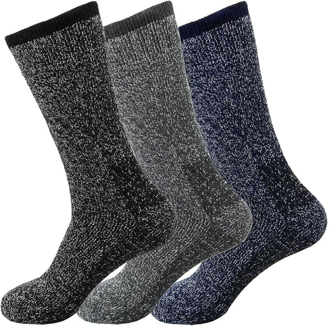 Mens Winter Warm 2.13 Tog Heated Thermal Socks - Pack of 3