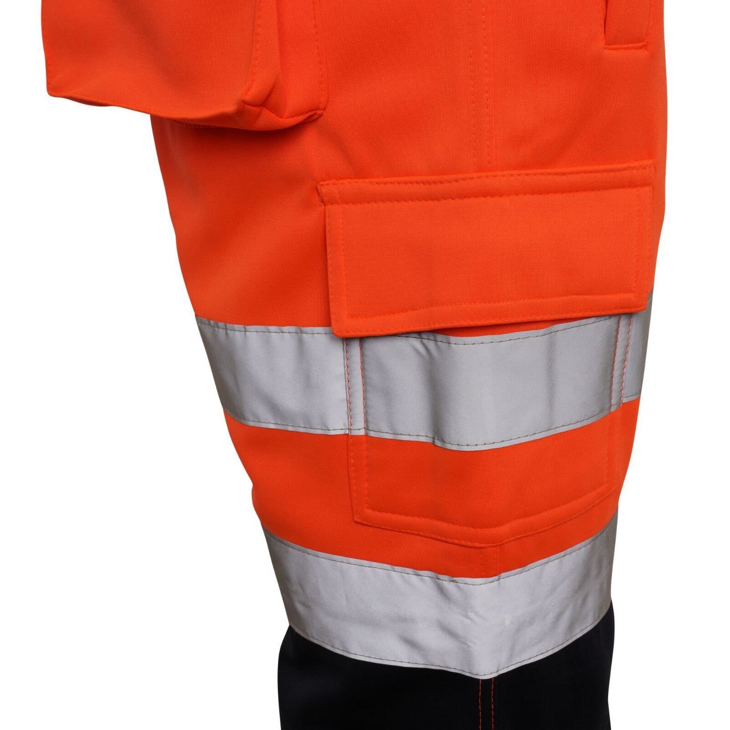 Mens Hi Vis Reflective Safety Cargo Fleece Shorts