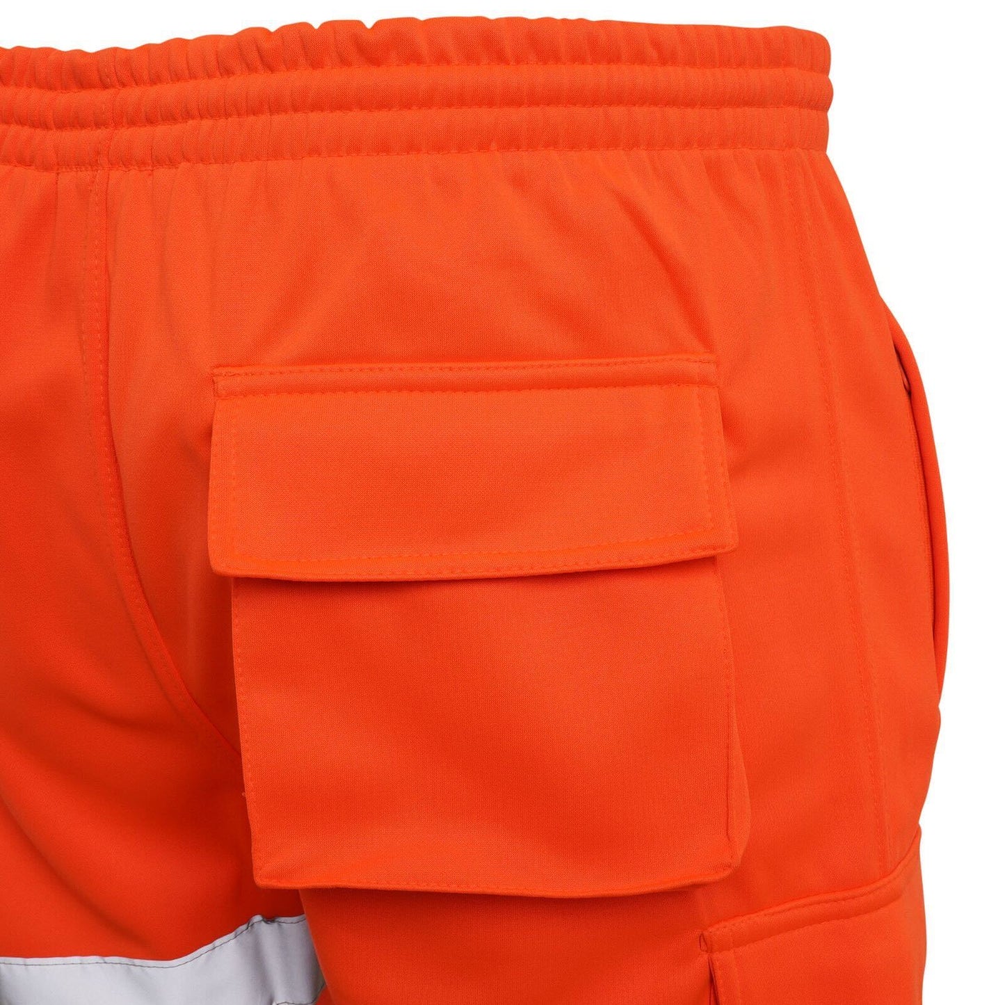 Mens Hi Vis Reflective Safety Cargo Fleece Shorts