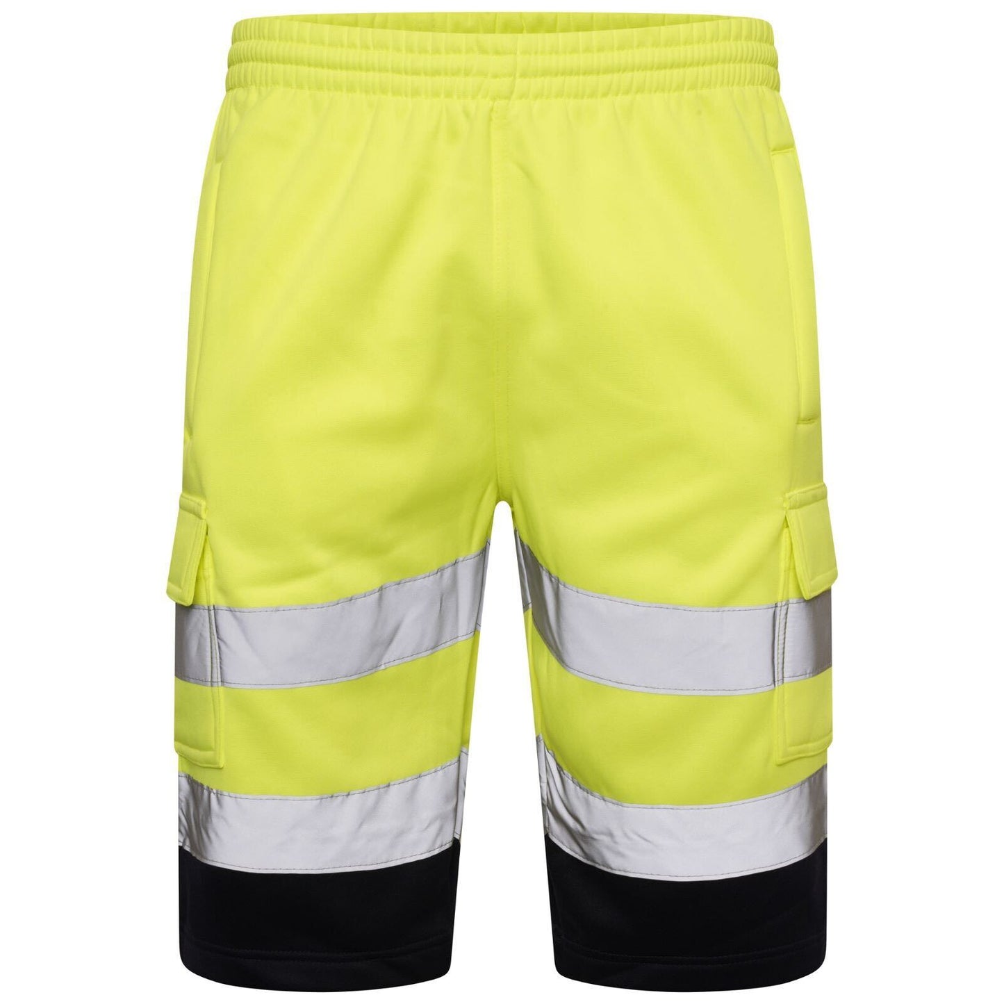 Mens Hi Vis Reflective Safety Cargo Fleece Shorts