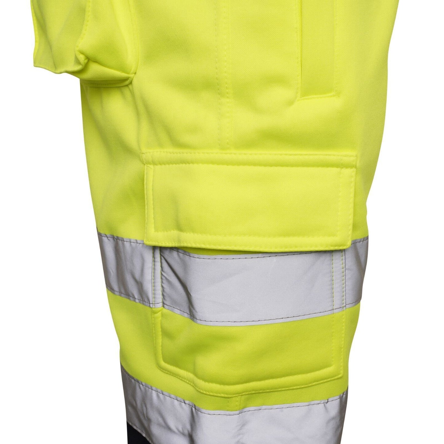 Mens Hi Vis Reflective Safety Cargo Fleece Shorts