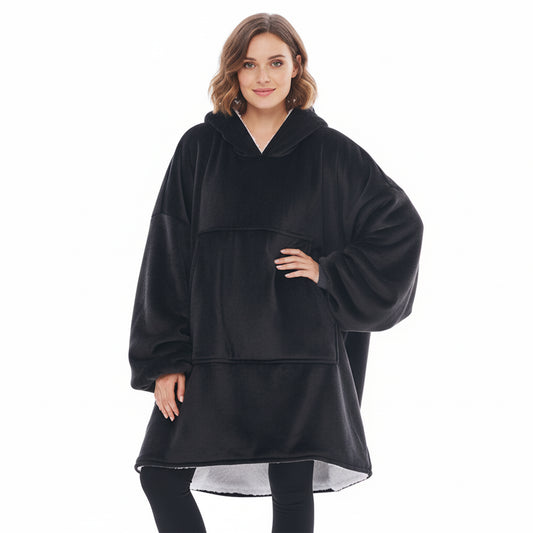 Unisex Men Women Sherpa Fleece Lined Blanket Hoodie Comfy Oversized Hooded Top