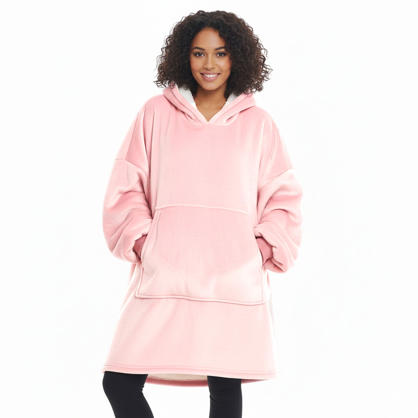 Unisex Men Women Sherpa Fleece Lined Blanket Hoodie Comfy Oversized Hooded Top