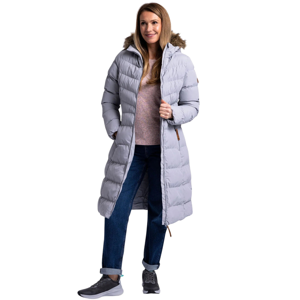 Women's Audrey Longline Padded Jacket | Faux Fur Hooded Coat