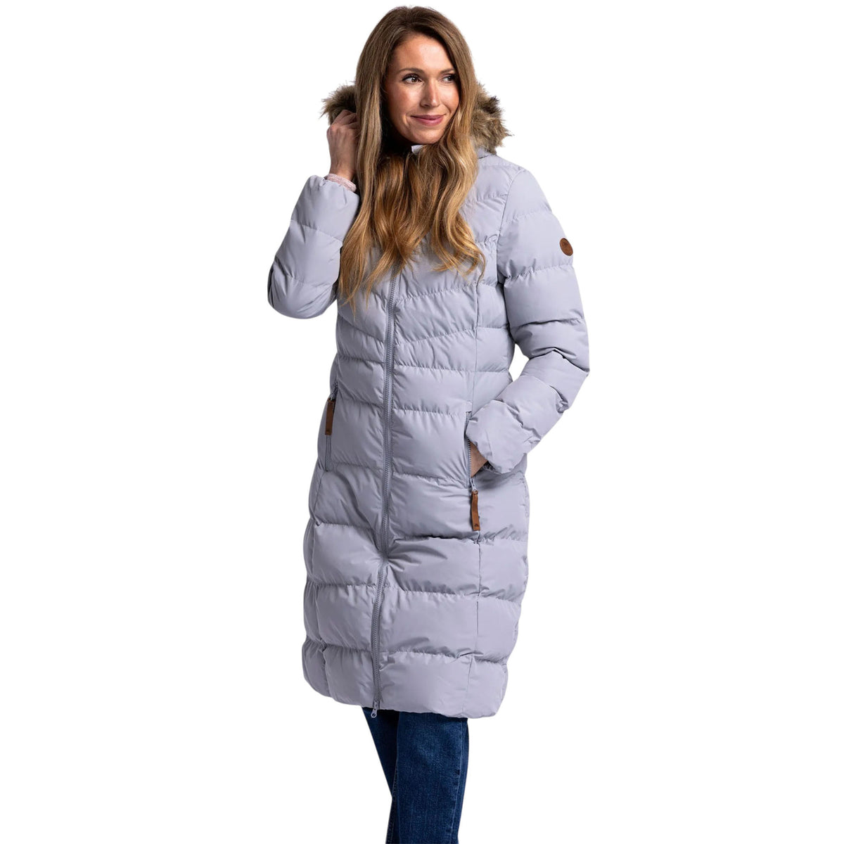 Women's Audrey Longline Padded Jacket | Faux Fur Hooded Coat